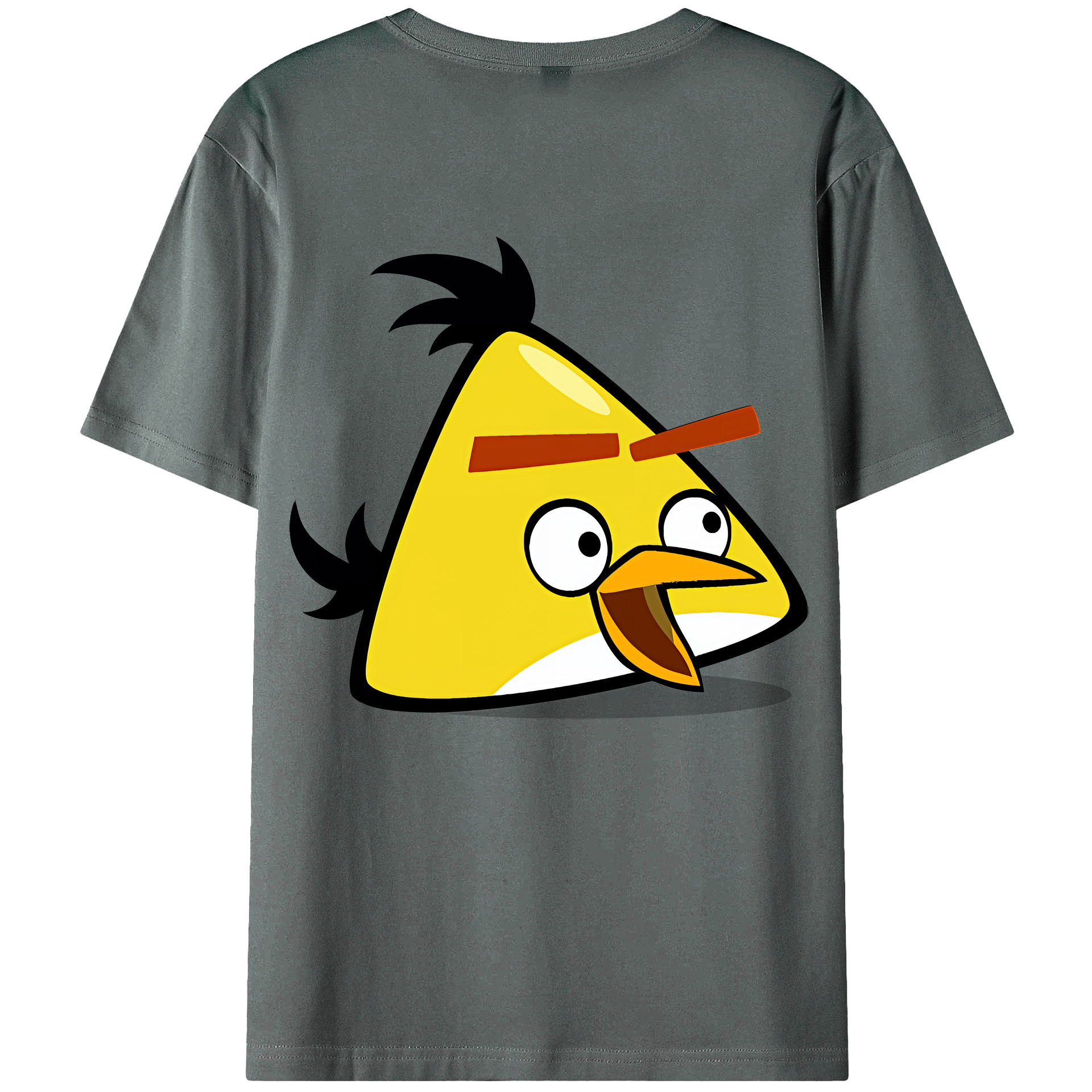 （画像用） Angry Birds アングリーバード 綿100％ メンズ半袖Tシャツ（バックプリント） 通気性